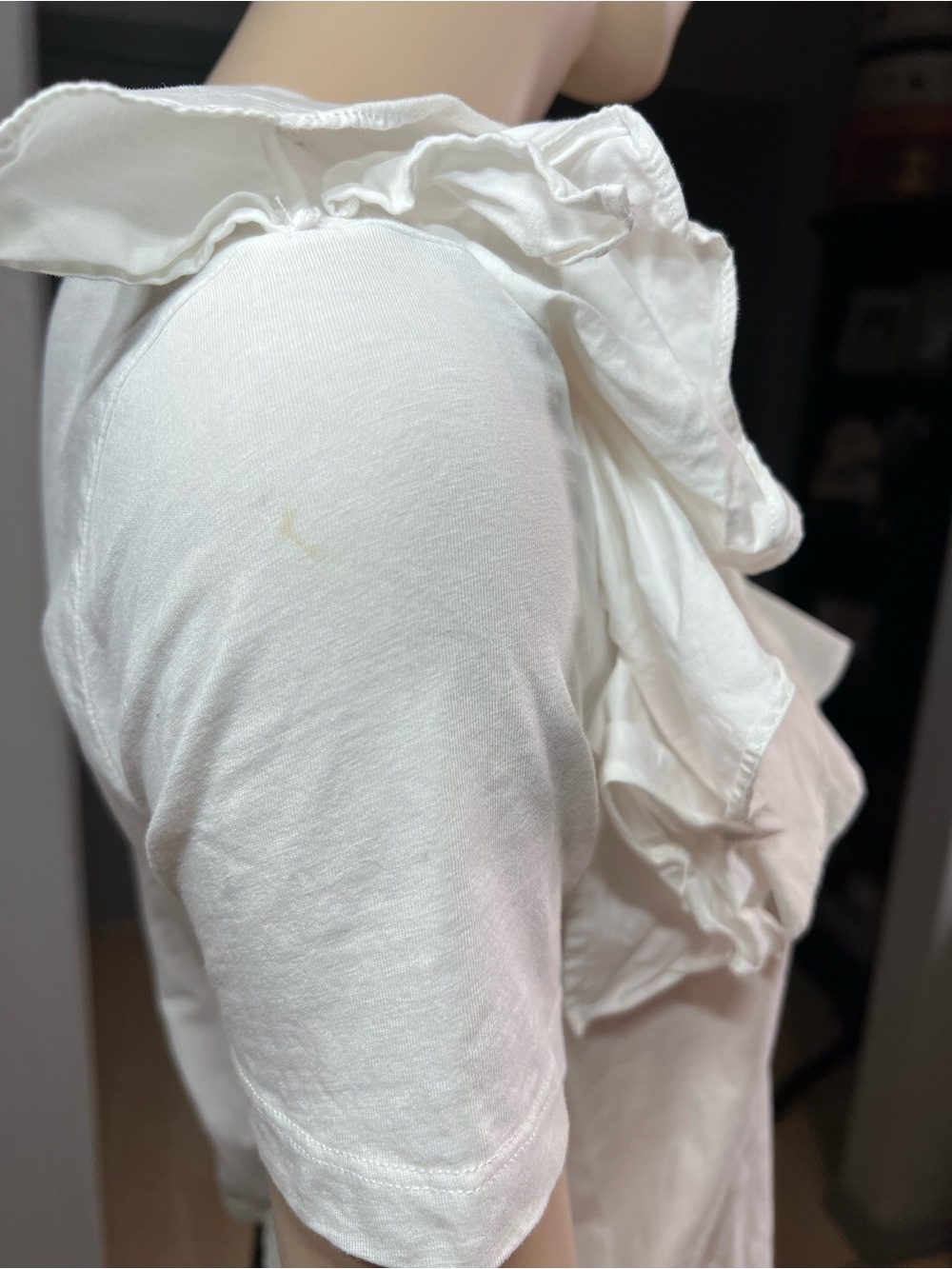Ted Baker White Ruffle Shoulder Short Sleeve Top - Picture 7 of 11